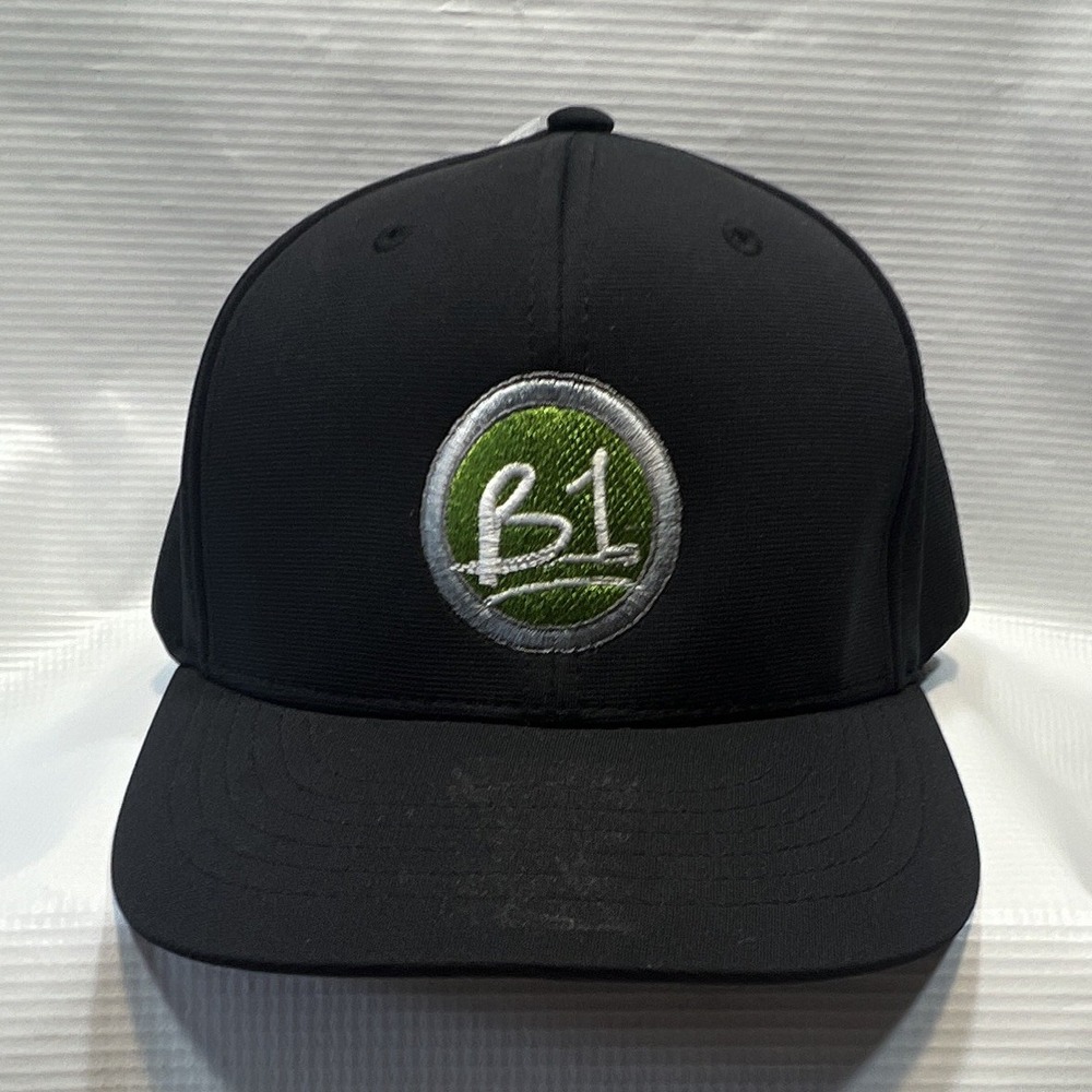 Richardson Black Flexfit Stretch Fit Baseball Cap LG-XL b1 Logo